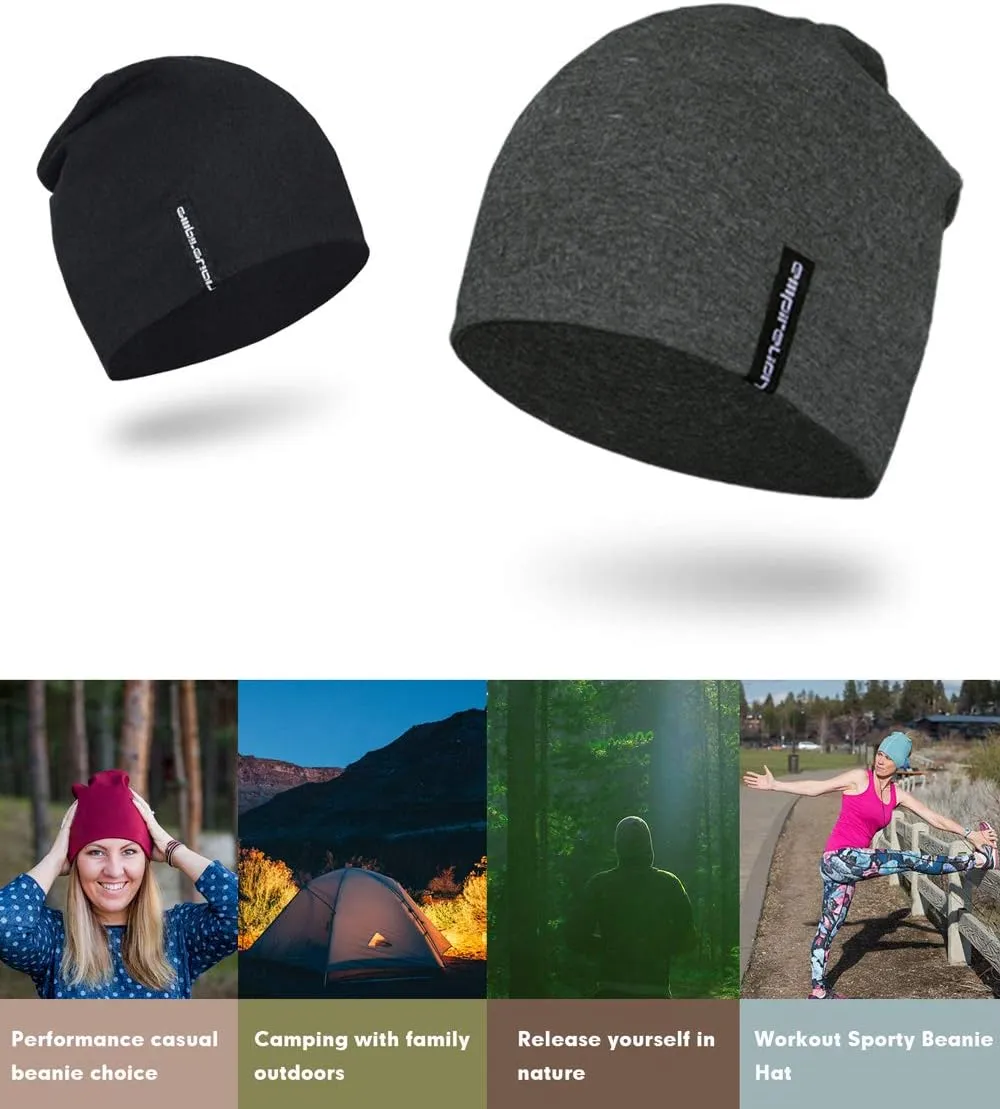 9" Multifunctional Lightweight Beanies Hats Snug Fitting, Running Skull Cap Helmet Liner Sleep Caps