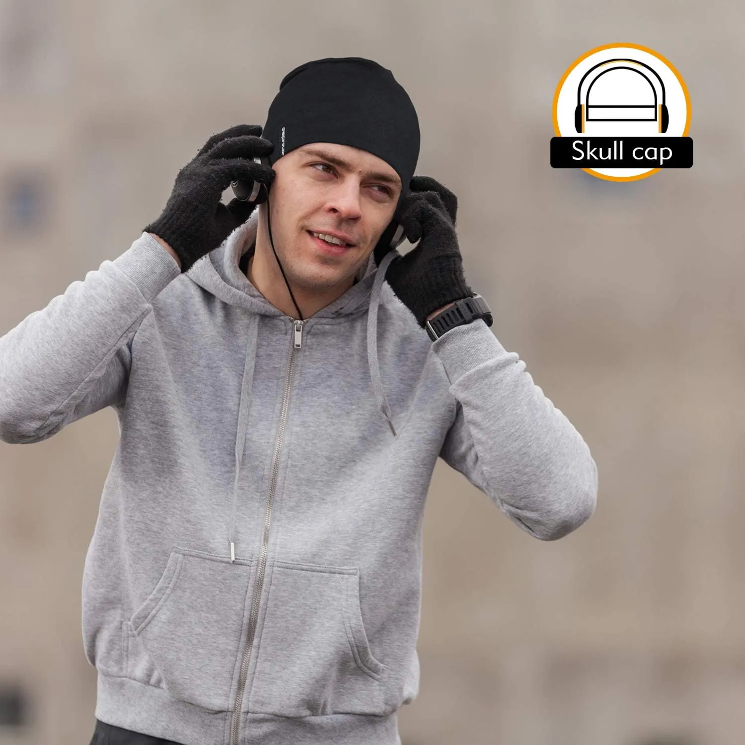 9" Multifunctional Lightweight Beanies Hats Snug Fitting, Running Skull Cap Helmet Liner Sleep Caps