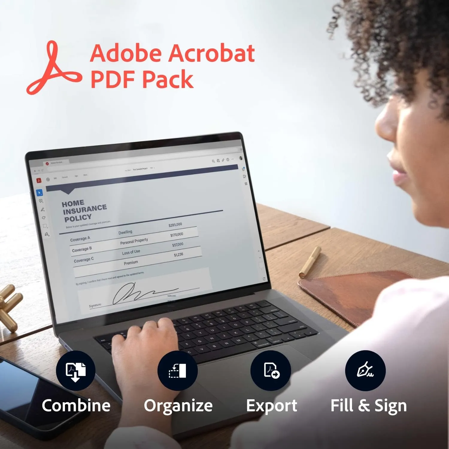 Adobe Acrobat PDF Pack | 12-Month Access to Online PDF and E-Sign Tools, Non-Renewal | Web-browser based[Online Code]
