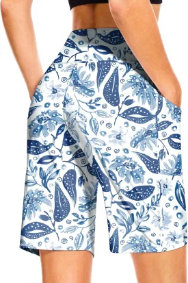 Blouty Women's 9" Bermuda Long Shorts with Pockets High Waisted Knee Length Shorts for Women Workout Athletic Casual
