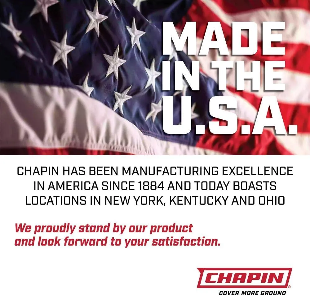 Chapin 20000 Made in USA 1 -Gallon Lawn and Garden Pump Pressured Sprayer, for Spraying Plants, Garden Watering, Weeds and Pests, Polypropylene, Translucent White