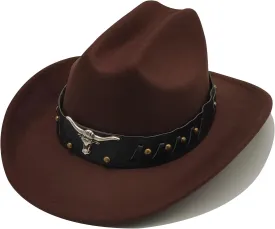 Kids Cowboy Hat for Girls Boys Western Cowgirl Hat with Buckle Belt Unisex Wide Brim Fedora Hat Dress Up Costume